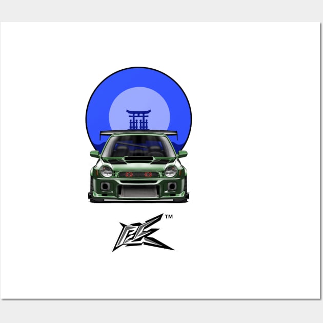 SUBARU IMPREZA WRX GC8 BUGEYE green Wall Art by naquash